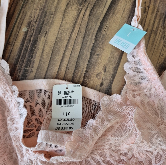 Victoria's Secret Pink Lace Bralette Unlined Size Large - Picture 3 of 4